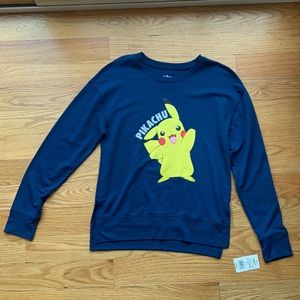 Juniors Pikachu waving graphic long sleeve shirtsize M. BNWT!